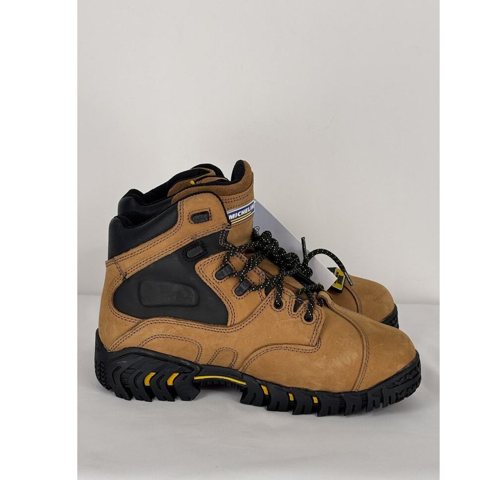 Michelin XPX763 Steel Toe Met Guard Work Boots Mens 9 M Brown Nubuck Leather NWT